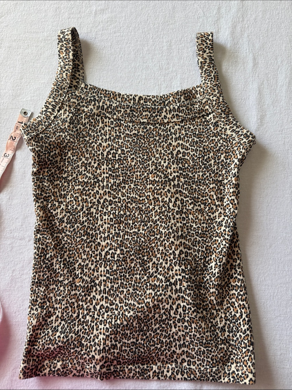 American Eagle Women’s Leopard Print Square Neck Tank Top - Beige/Brown Size S